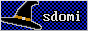 An 88x31 button. Witch hat on the left, text 'sdomi' on the right.